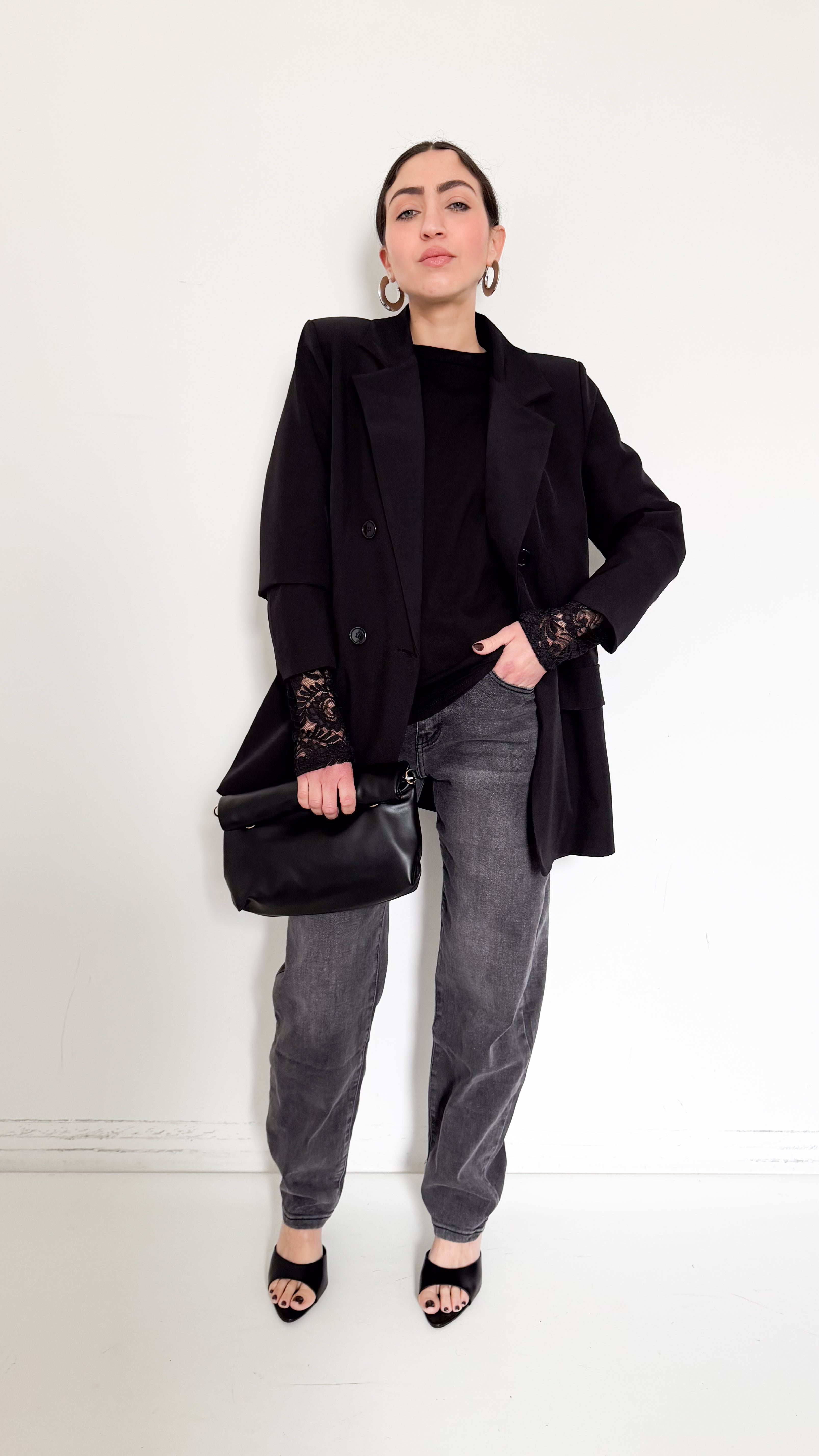 Blazer Basic Doppiopetto Nero