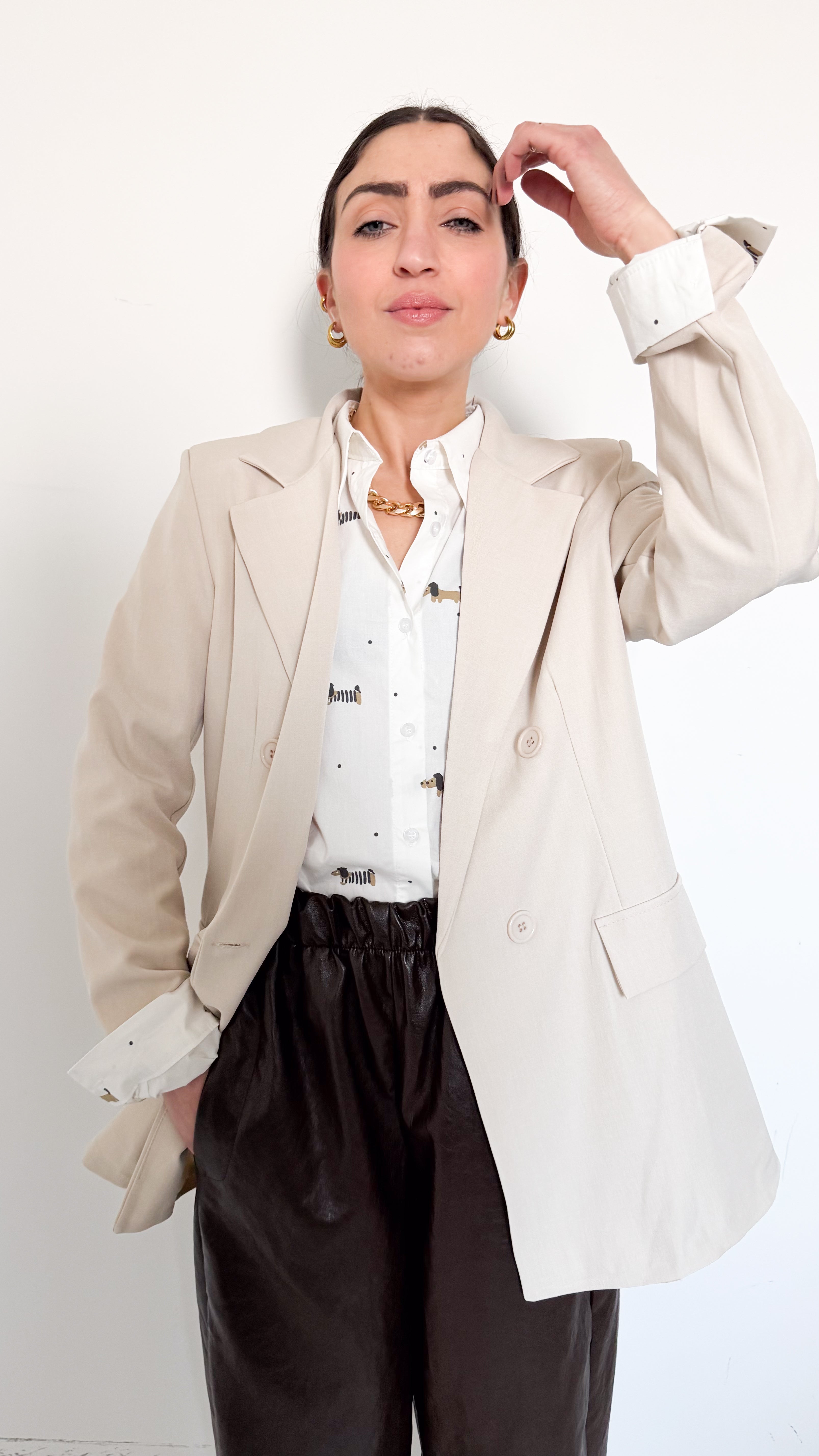 Blazer Basic Doppiopetto Beige