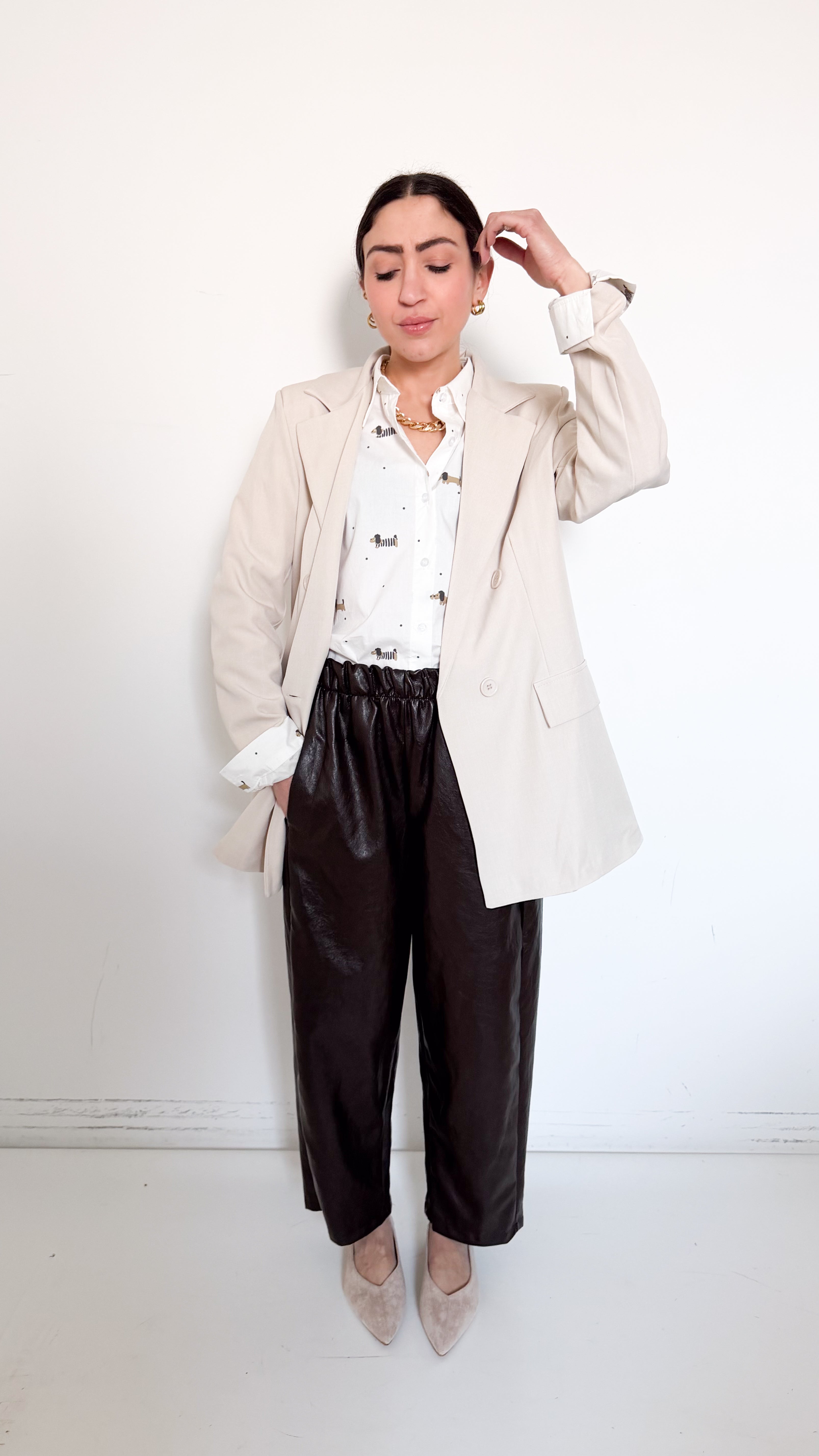 Blazer Basic Doppiopetto Beige