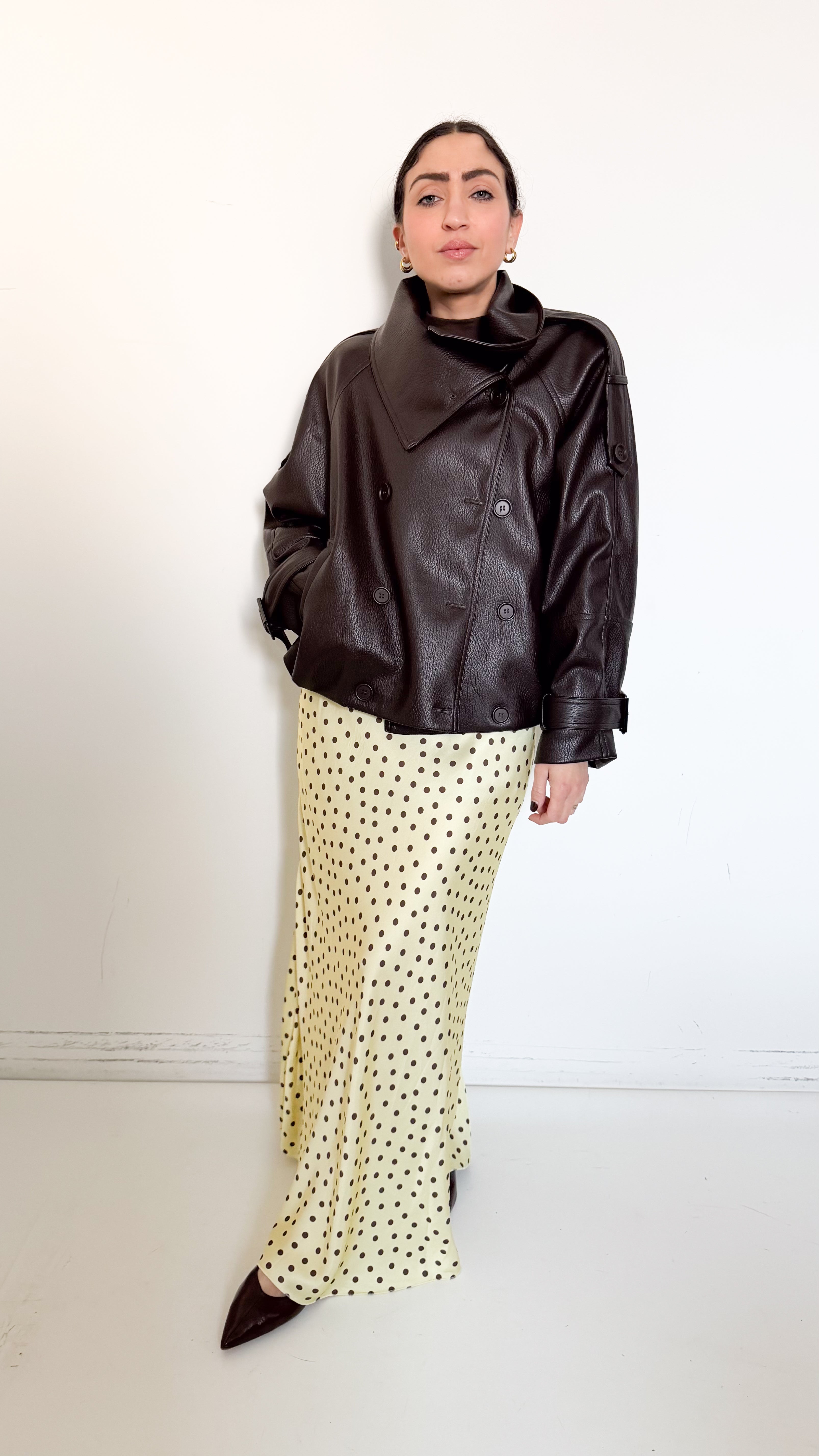 Giubbotto Marrone In Ecopelle