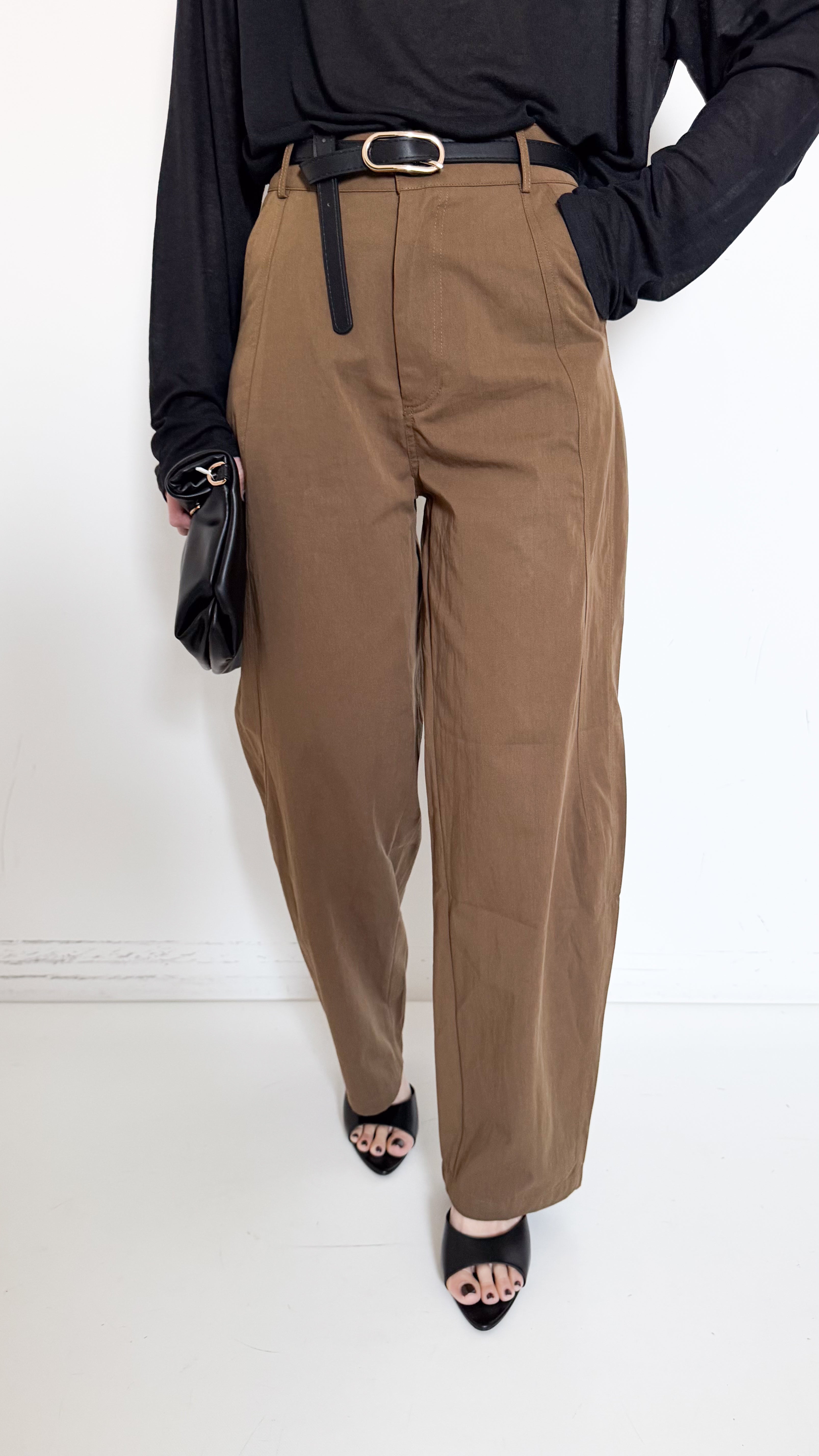Pantaloni Ampi Vintage Camel