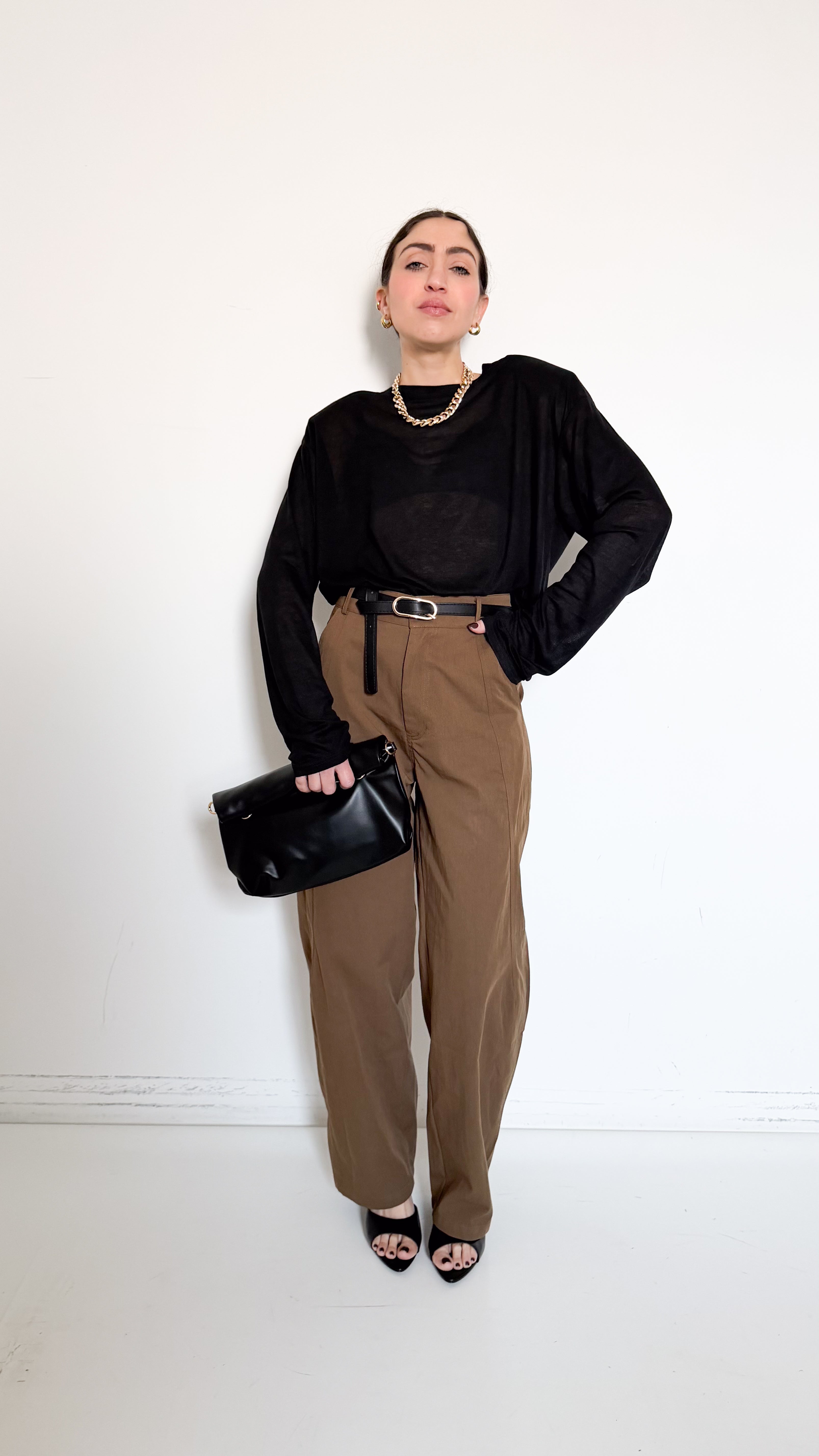 Pantaloni Ampi Vintage Camel