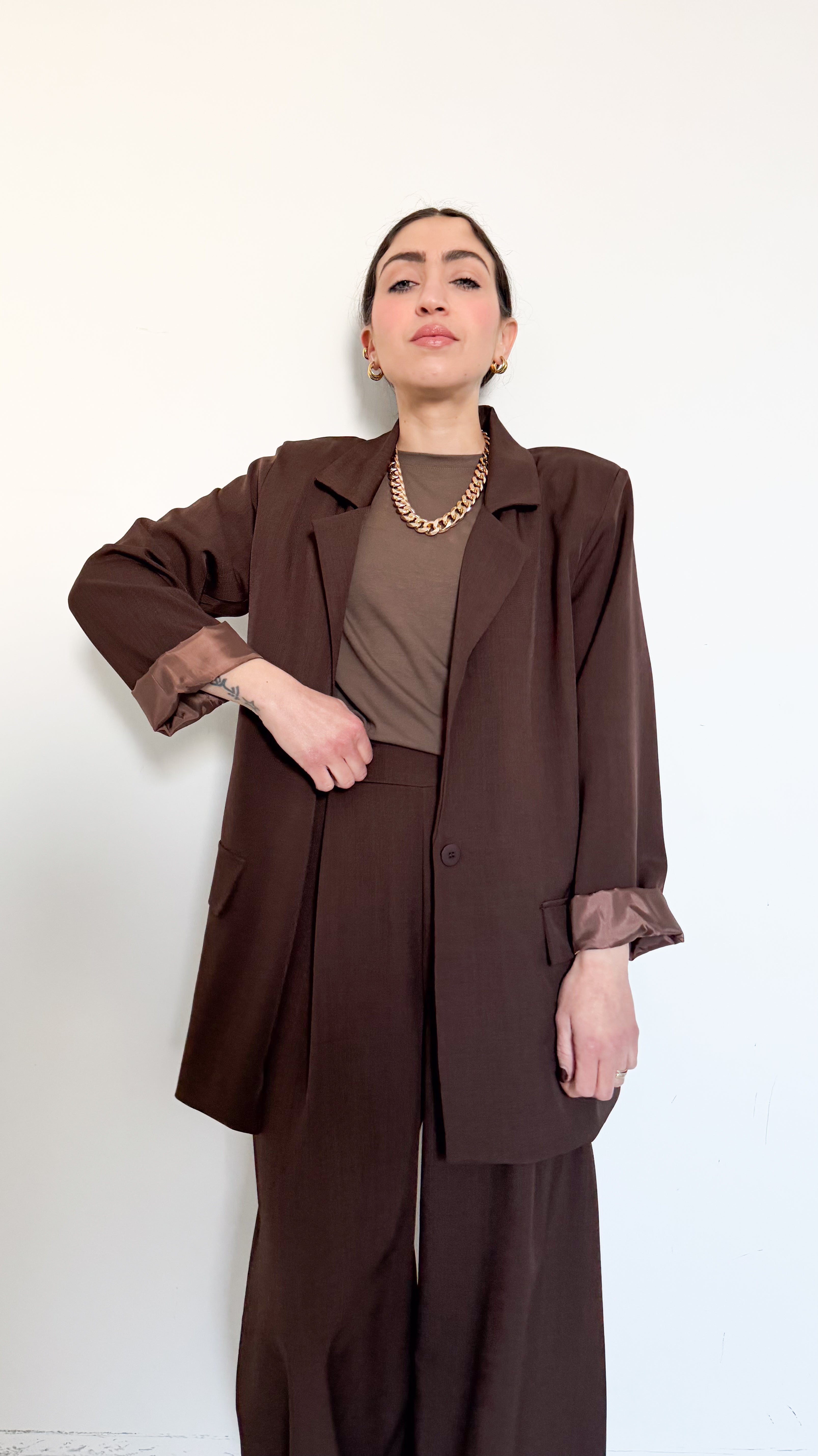 Tailleur Monopetto Marrone