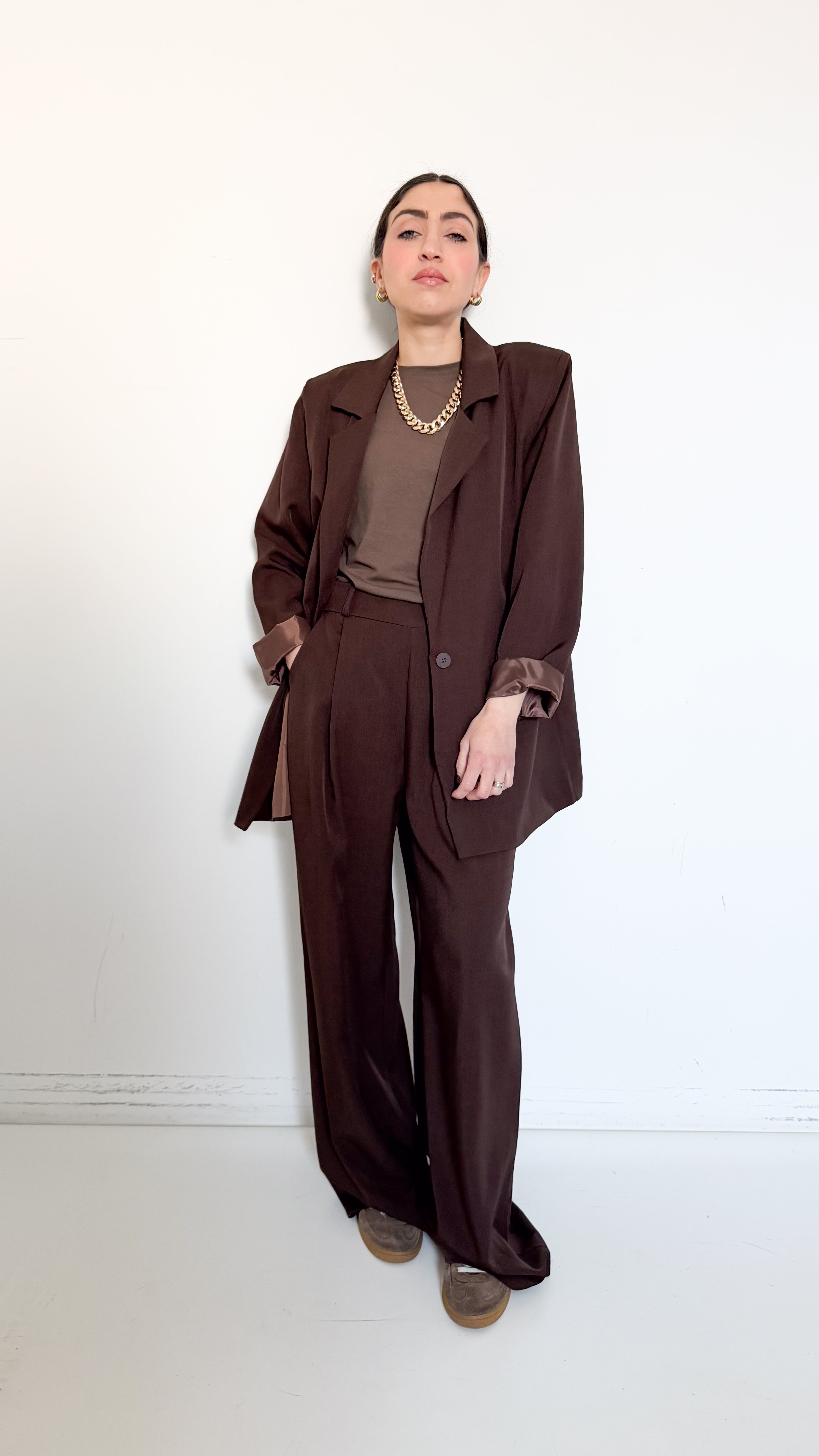 Tailleur Monopetto Marrone