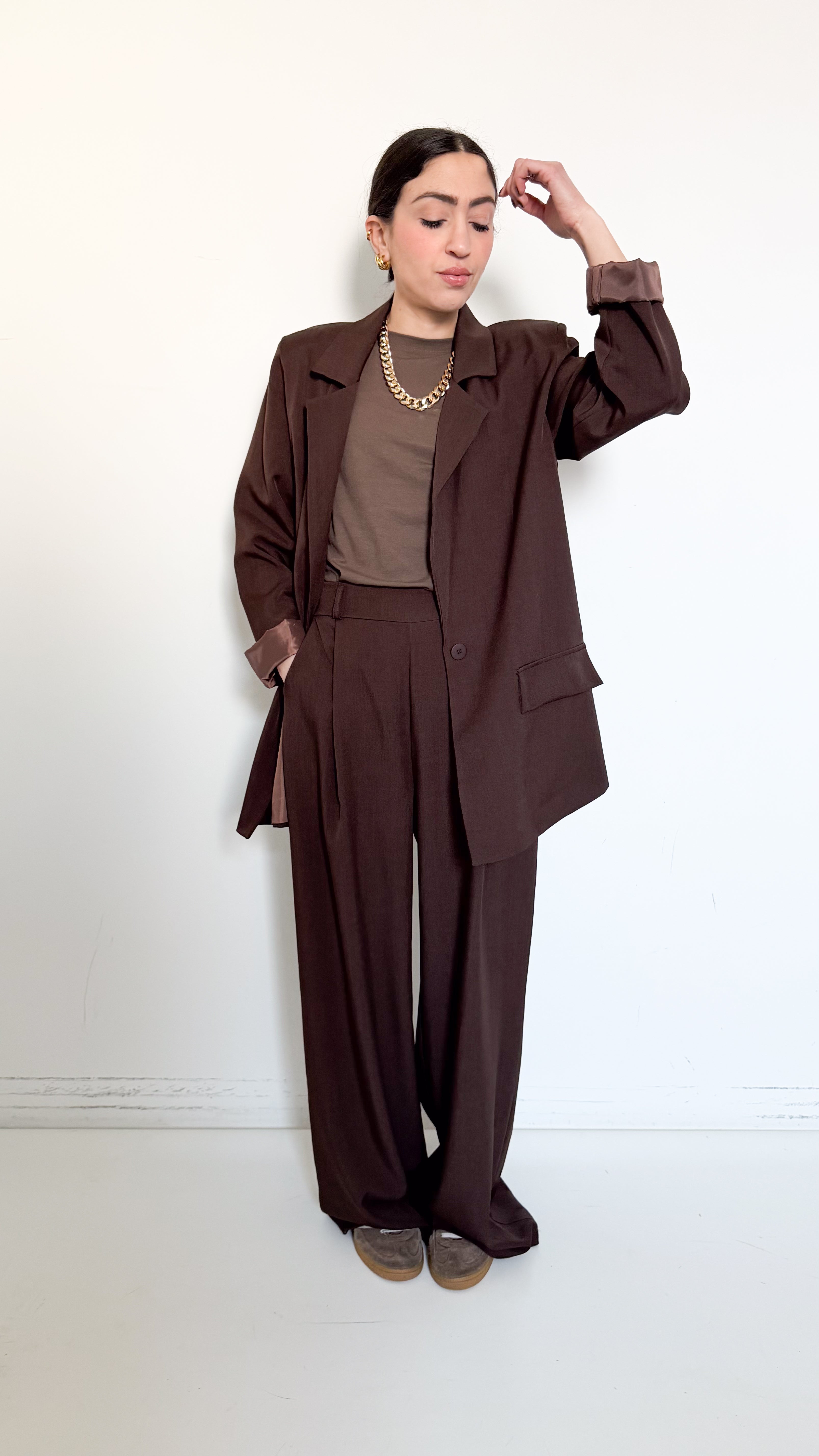 Tailleur Monopetto Marrone