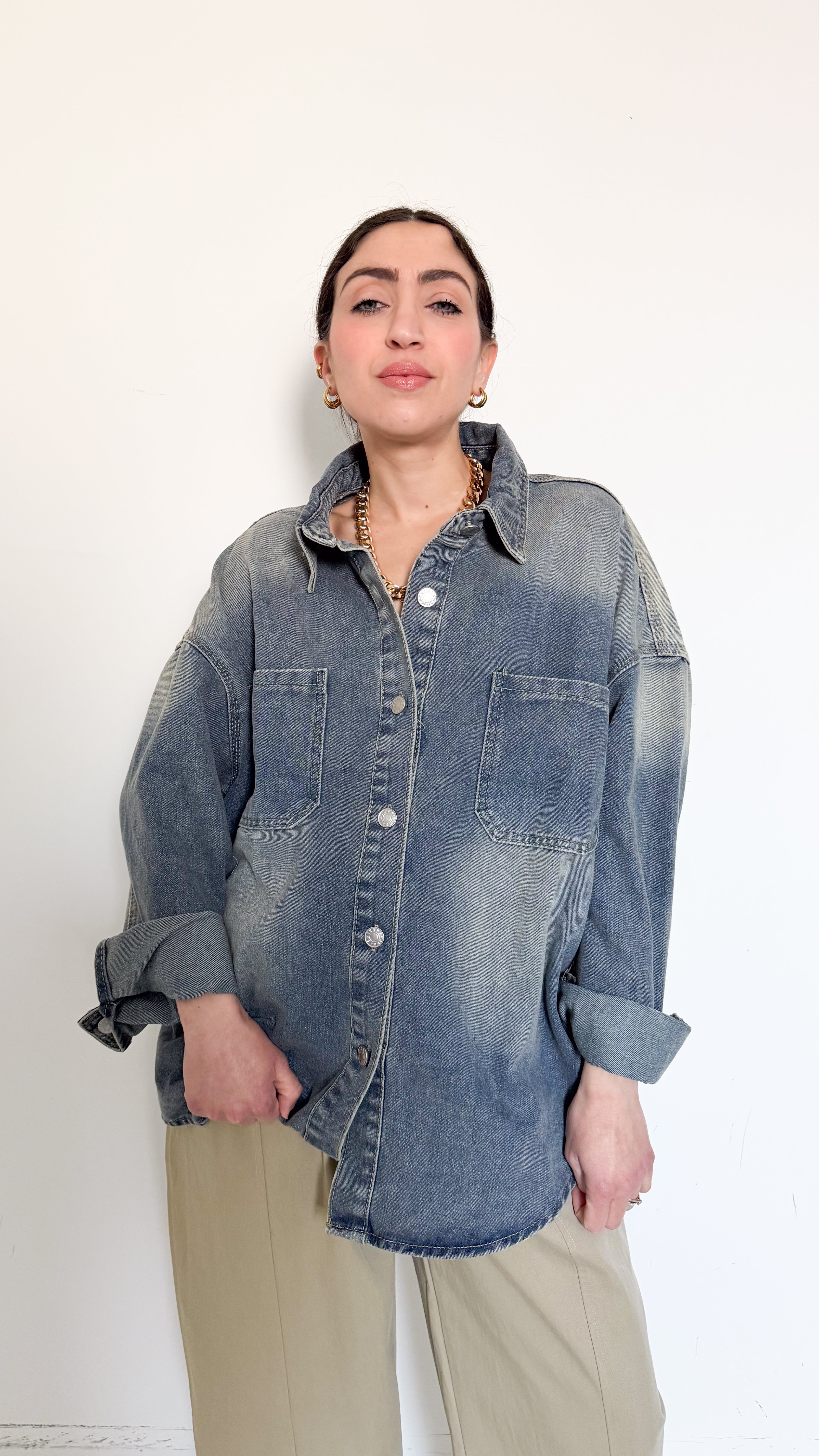 Camicia In Denim Oversize