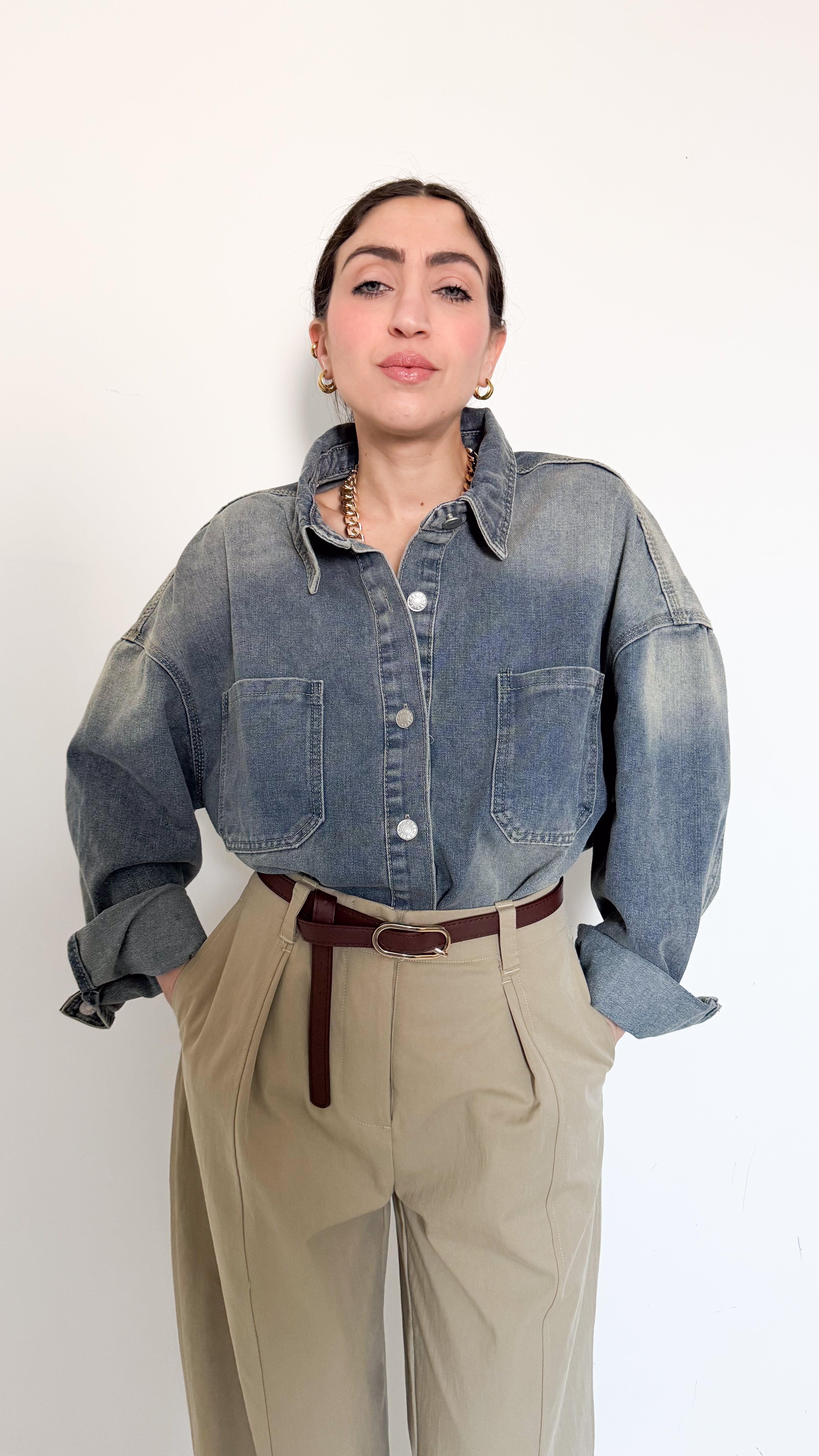 Camicia In Denim Oversize