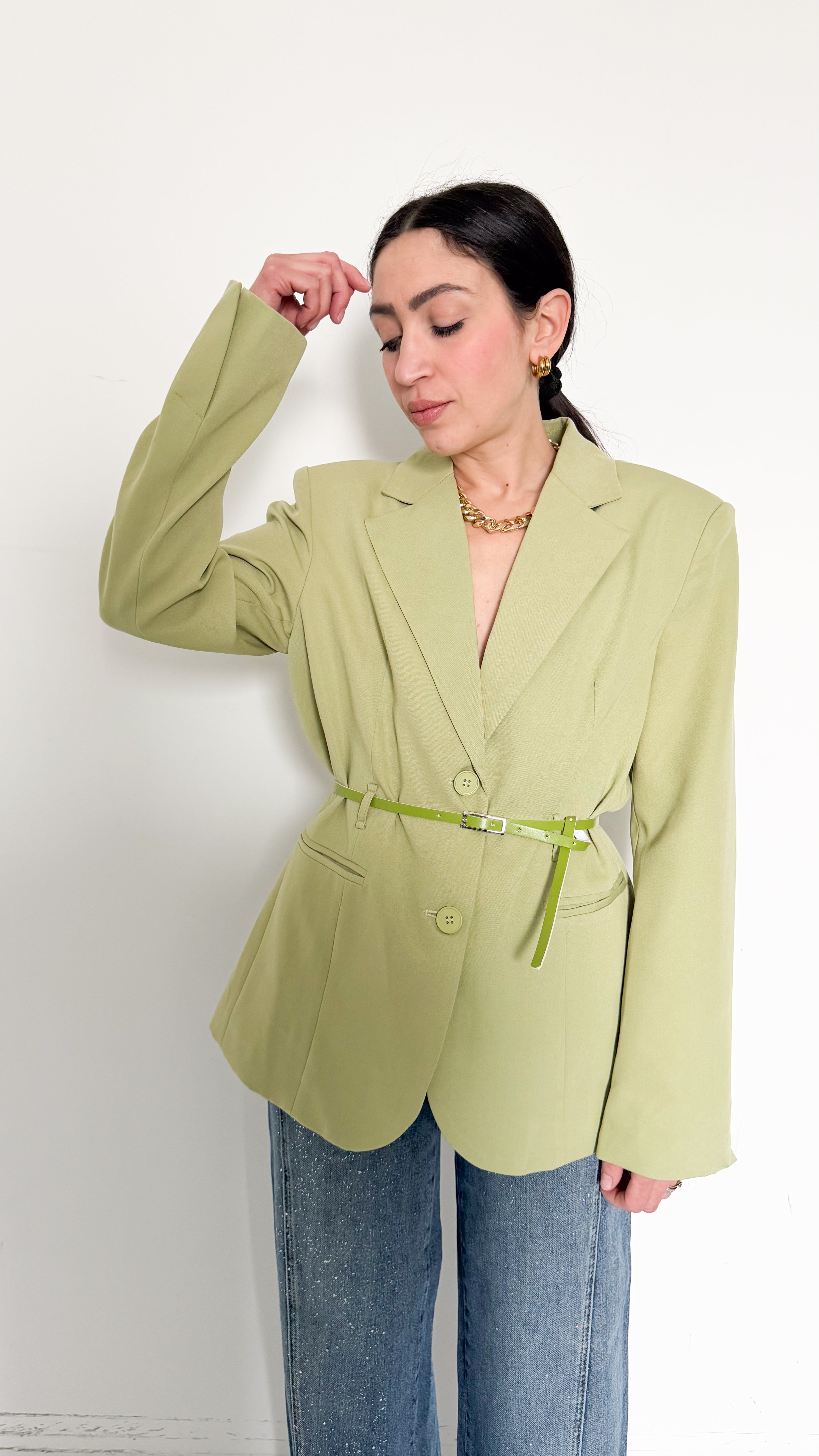 Blazer Verde Con Cintura