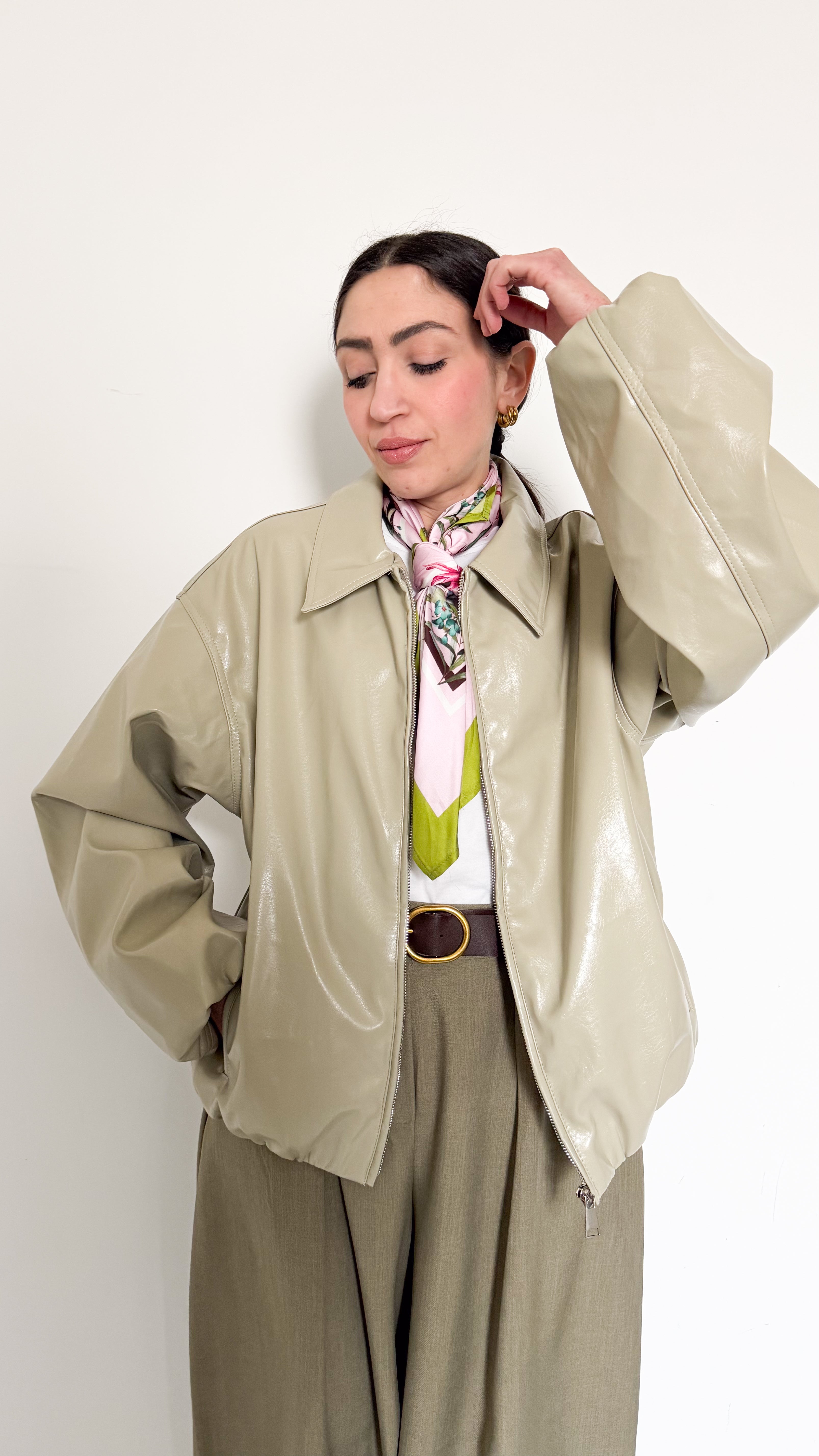 Giubbotto Manica A Sbuffo Verde