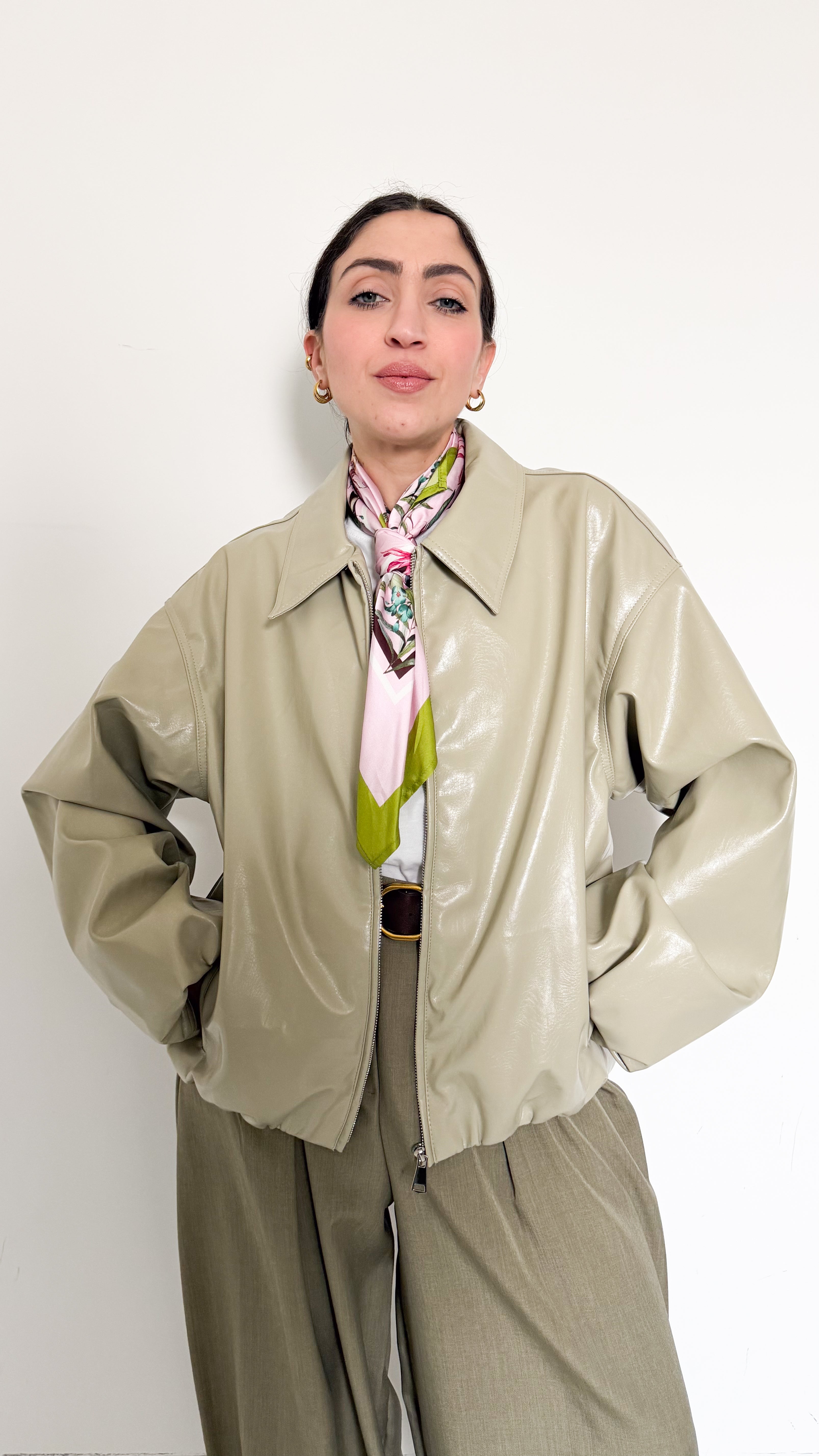 Giubbotto Manica A Sbuffo Verde